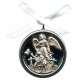 Medalla de Cuna de la Madre Perla y Plata Laminado de Ángel de la Guarda Puente cm.5.5-2"