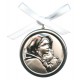 Medalla de Cuna de la Madre Perla y Plata Laminado de Feruzzi cm.5.5-2"