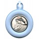 Medalla para cuna en azul de la Madre y el Niño cm.8.5- 3 1/4"