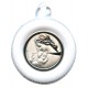 Medalla para cuna en blanco de la Madre y el Niño cm.8.5- 3 1/4"