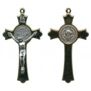St.Benedict Metal Crucifix Gold Plated cm.8 - 3"
