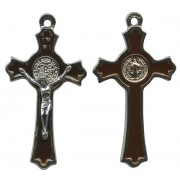 St.Benedict Crucifix Enamelled Silver Plated cm.5 - 2"