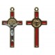 St.Benedict Mignon Metal Crucifix Red Gold Plated cm.2.5- 1"
