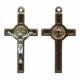 St.Benedict Mignon Metal Crucifix Brown Gold Plated cm.2.5- 1"