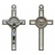 St.Benedict Mignon Metal Crucifix White Silver Plated cm.2.5- 1"