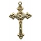 Gold Plated Metal Crucifix mm.33- 1 3/8"