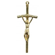 Papal Crucifix Gold Plated Metal mm.46- 1 3/4"