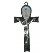 Silver Plated Metal Crucifix Made in Italy cm.8- 3 1/8"