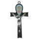Silver Plated Metal Crucifix Made in Italy cm.8- 3 1/8"
