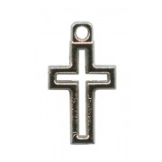 Cross Silver Plated Metal mm.15- 1/2"