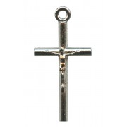 Crucifix Silver Plated Metal mm.25- 1"