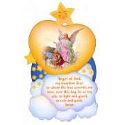 Guardian Angel Angel of God Plaque English cm.17.5x10.5- 7 3/4"x4"
