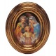 Holy Family Gold Leaf Oval Picture cm.12.5x10.5- 5"x4 1/4"