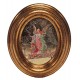 Guardian Angel Gold Leaf Oval Picture cm.12.5x10.5- 5"x4 1/4"