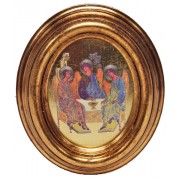 Icon Trinity Gold Leaf Oval Picture cm.12.5x10.5- 5"x4 1/4"