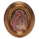 placa en hoja de oro del icono de la Sagrada Familia cm.12.5x10.5 - 5 "x 4 1/4"