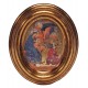 Nativity Gold Leaf Oval Picture cm.12.5x10.5- 5"x4 1/4"