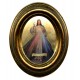 English Divine Mercy Gold Leaf Oval Picture cm.12.5x10.5- 5"x4 1/4"