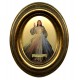 French Divine Mercy Gold Leaf Oval Picture cm.12.5x10.5- 5"x4 1/4"