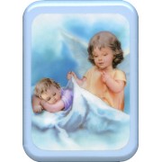 Blue Frame Guardian Angel Prayer Plaque cm. 21x29- 8 1/2"x 11 1/2"