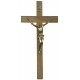Olive Wood Crucifix Gold Plated Corpus cm.25- 9 3/4"