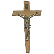 Olive Wood Crucifix Bronze Plated Corpus cm.12- 4 3/4"