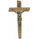 Olive Wood Crucifix Bronze Plated Corpus cm.12- 4 3/4"