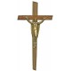 Crucifix en bois d'olivier avec le corps de l'or plaqué cm.20-8"