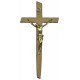 Crucifix en bois d'olivier avec le corps de l'or plaqué   cm.20-8