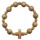 Elastic Olive Wood Bracelet with Sacred Heart of Jesus mm.10