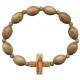 Elastic Olive Wood Bracelet with Sacred Heart of Jesus mm.10