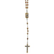 Olive Wood Cord Rosary Carved Beads mm.5