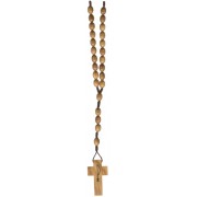Olive Wood Cord Rosary mm.6 Pax Cross
