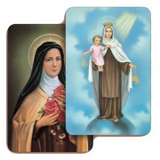 St.Theresa/ Mount Carmel 3D Bi-Dimensional Cards cm5.5x 8.2 - 2 1/8"x3 1/4"