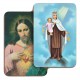 Tarjetas Bi-Dimensional de Sagrado Corazón de Jesús y la Virgen cm.5.5x 8.2- 2 1/8 "x3 1/4"