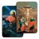 The Crucifixion/ Jesus 3D Bi-Dimensional Cards cm.5.5x8.2- 2 1/8"x 3 1/4"