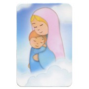 Animated Mary and Child Fridge Magnet cm.4x6 - 2 1/2"x 4 1/4"