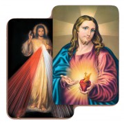 Sacred Heart of Jesus/ Divine Mercy 3D Bi-Dimensional Cards cm.5.5x8.2- 2 1/8"x 3 1/4"