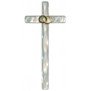 Imitation Mother of Pearl Wedding Cross Gold Plated Rings cm.21-8"