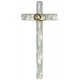 Una cruz para la boda de imitación nácar con anillos de oro chapado cm.21-8"