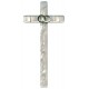 Una cruz para la boda de imitación nácar con anillos de plata chapado cm.21-8"