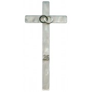  Imitation Mother of Pearl 25th Anniversary Cross Silver Plated Rings cm.21- 8"