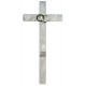 una cruz para el aniversario de los 25 años de imitación nácar con anillos plateados plata cm.21-8"