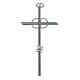 Une croix faite de métal argenté pour 25e anniversaire cm.14- 6"