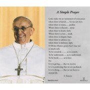 Pope Francis Laminated Prayer Card English cm.7x12- 2 3/4"x 4 3/4"