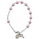Imitation Pearl Rosary Bracelet Pink mm.7 RBN7-6