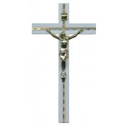 White Crucifix Gold Plated Corpus cm.23- 9"
