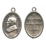 Pope John Paul II Oval Oxidized Medal mm.22- 7/8"