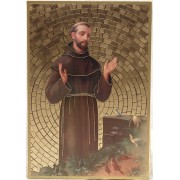 St.Francis Plaque cm.15.5x10.5 - 6"x4"