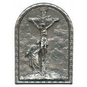 Crucifixion Pewter Picture Free Standing cm.5.5x4 - 2 1/4"x 1 5/8"